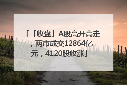 「收盘」A股高开高走，两市成交12864亿元，4120股收涨