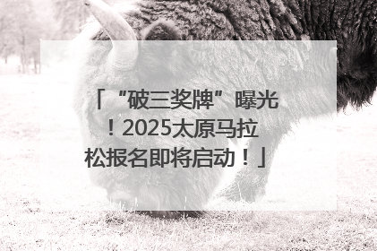 “破三奖牌”曝光！2025太原马拉松报名即将启动！