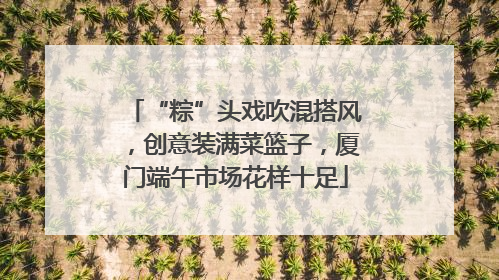 “粽”头戏吹混搭风，创意装满菜篮子，厦门端午市场花样十足