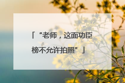 “老师，这面功臣榜不允许拍照”