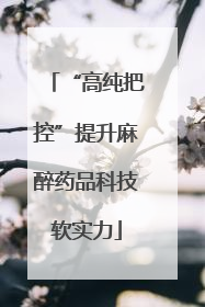 “高纯把控”提升麻醉药品科技软实力