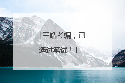 王皓考编，已通过笔试！