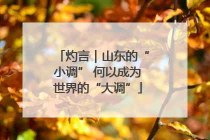 灼言｜山东的“小调” 何以成为世界的“大调”