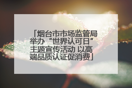 烟台市市场监管局举办“世界认可日”主题宣传活动 以高端品质认证促消费