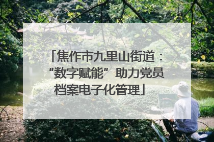 焦作市九里山街道：“数字赋能”助力党员档案电子化管理