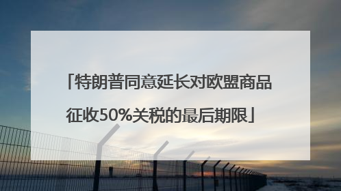 特朗普同意延长对欧盟商品征收50%关税的最后期限