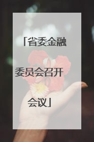 省委金融委员会召开会议