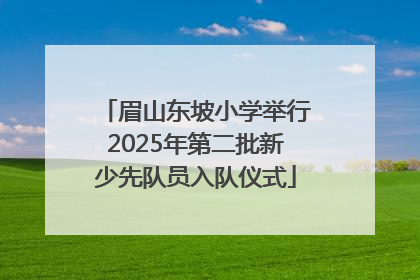 眉山东坡小学举行2025年第二批新少先队员入队仪式