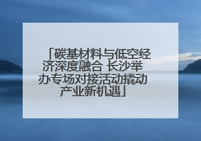 碳基材料与低空经济深度融合 长沙举办专场对接活动撬动产业新机遇