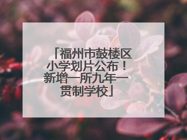 福州市鼓楼区小学划片公布！新增一所九年一贯制学校