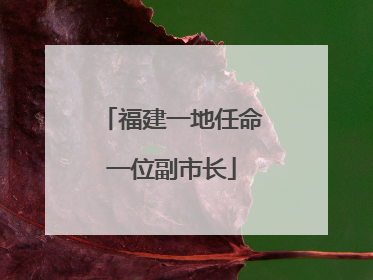福建一地任命一位副市长