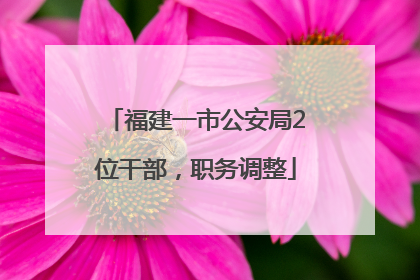 福建一市公安局2位干部，职务调整