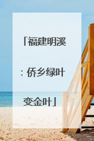 福建明溪：侨乡绿叶变金叶