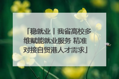 稳就业丨我省高校多维赋能就业服务 精准对接自贸港人才需求