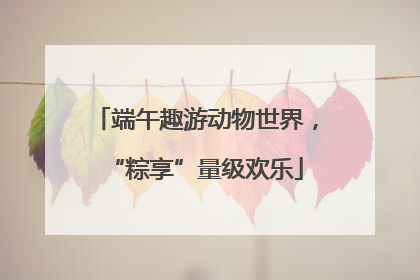 端午趣游动物世界，“粽享”量级欢乐