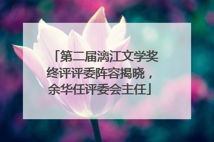 第二届漓江文学奖终评评委阵容揭晓，余华任评委会主任