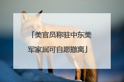 美官员称驻中东美军家属可自愿撤离