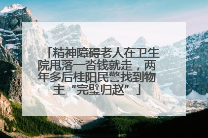精神障碍老人在卫生院甩落一沓钱就走，两年多后桂阳民警找到物主“完璧归赵”