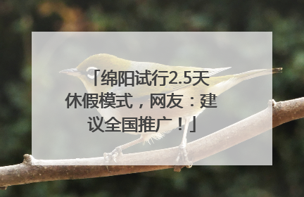 绵阳试行2.5天休假模式，网友：建议全国推广！