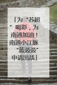 为“苏超”喝彩，为南通加油！南通小江豚“蓝叒叒”申请出战