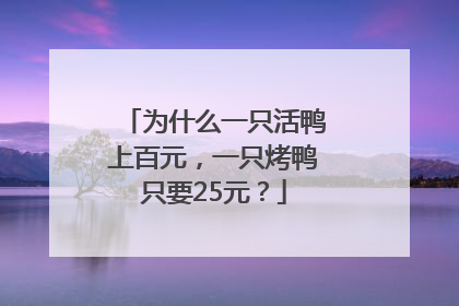 为什么一只活鸭上百元，一只烤鸭只要25元？