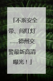 不系安全带、闯红灯……德州交警最新高清曝光！