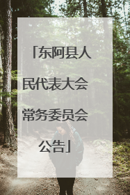 东阿县人民代表大会常务委员会公告