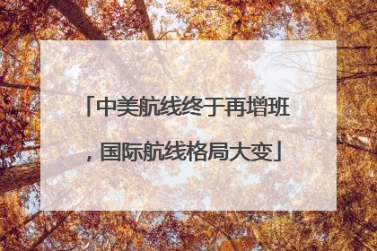 中美航线终于再增班，国际航线格局大变