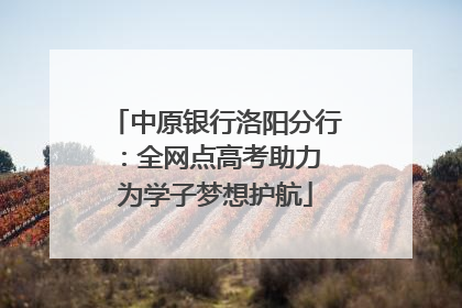 中原银行洛阳分行：全网点高考助力 为学子梦想护航