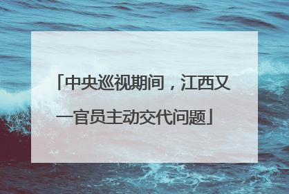 中央巡视期间，江西又一官员主动交代问题