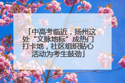 中高考临近，扬州这处“文脉地标”成热门打卡地，社区组织贴心活动为考生鼓劲