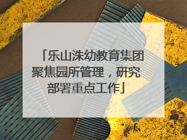 乐山洙幼教育集团聚焦园所管理，研究部署重点工作