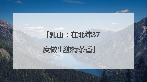 乳山：在北纬37度做出独特茶香