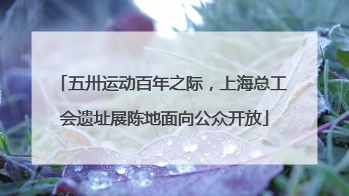 五卅运动百年之际，上海总工会遗址展陈地面向公众开放