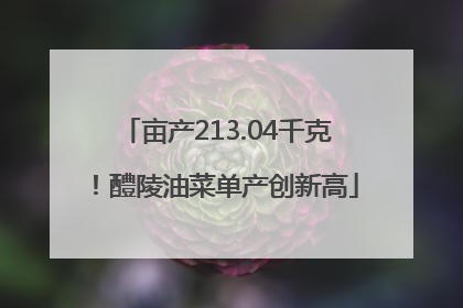 亩产213.04千克！醴陵油菜单产创新高