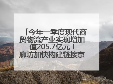 今年一季度现代商贸物流产业实现增加值205.7亿元！廊坊加快构建链接京津冀面向全世界的物流通道