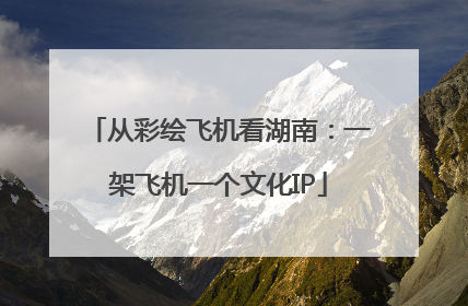 从彩绘飞机看湖南：一架飞机一个文化IP
