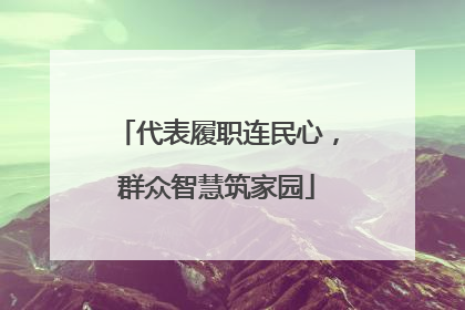 代表履职连民心，群众智慧筑家园