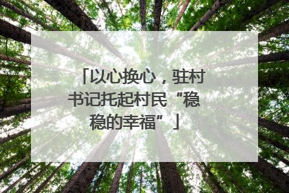 以心换心，驻村书记托起村民“稳稳的幸福”