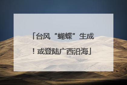 台风“蝴蝶”生成！或登陆广西沿海