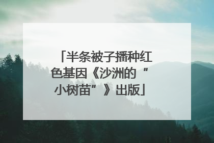 半条被子播种红色基因《沙洲的“小树苗”》出版
