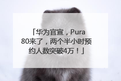 华为官宣，Pura 80来了，两个半小时预约人数突破4万！