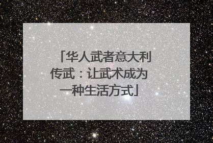 华人武者意大利传武：让武术成为一种生活方式