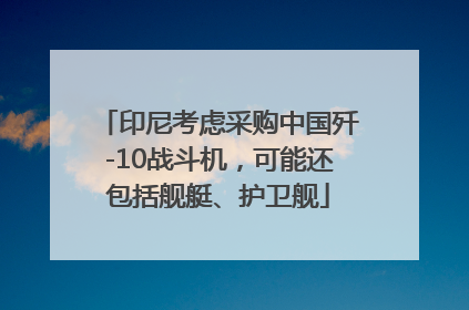 印尼考虑采购中国歼-10战斗机，可能还包括舰艇、护卫舰