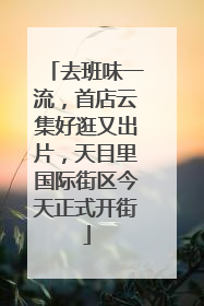 去班味一流，首店云集好逛又出片，天目里国际街区今天正式开街