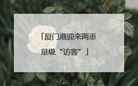 厦门港迎来两重量级“访客”