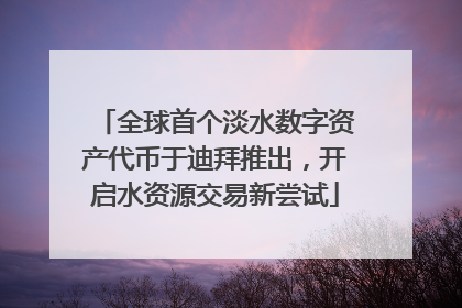 全球首个淡水数字资产代币于迪拜推出，开启水资源交易新尝试