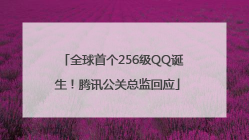 全球首个256级QQ诞生！腾讯公关总监回应