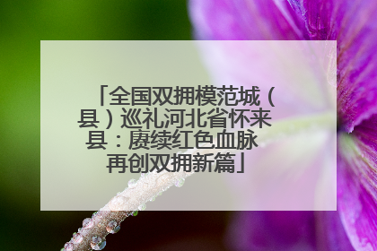 全国双拥模范城（县）巡礼河北省怀来县：赓续红色血脉 再创双拥新篇