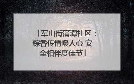 军山街蒲潭社区：粽香传情暖人心 安全相伴度佳节